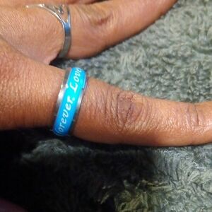 Silver and Blue 'Forever Love' Ring